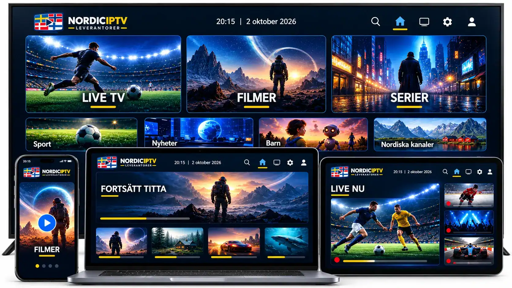 Nordic IPTV på tv, laptop, surfplatta och mobil