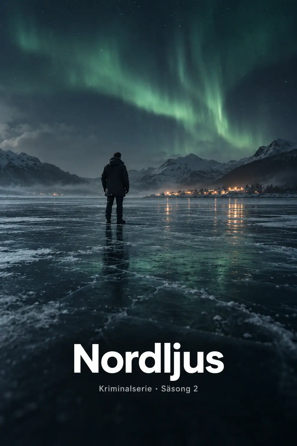 Nordic IPTV – nordisk kriminalserie, detektiv på frusen sjö under norrsken